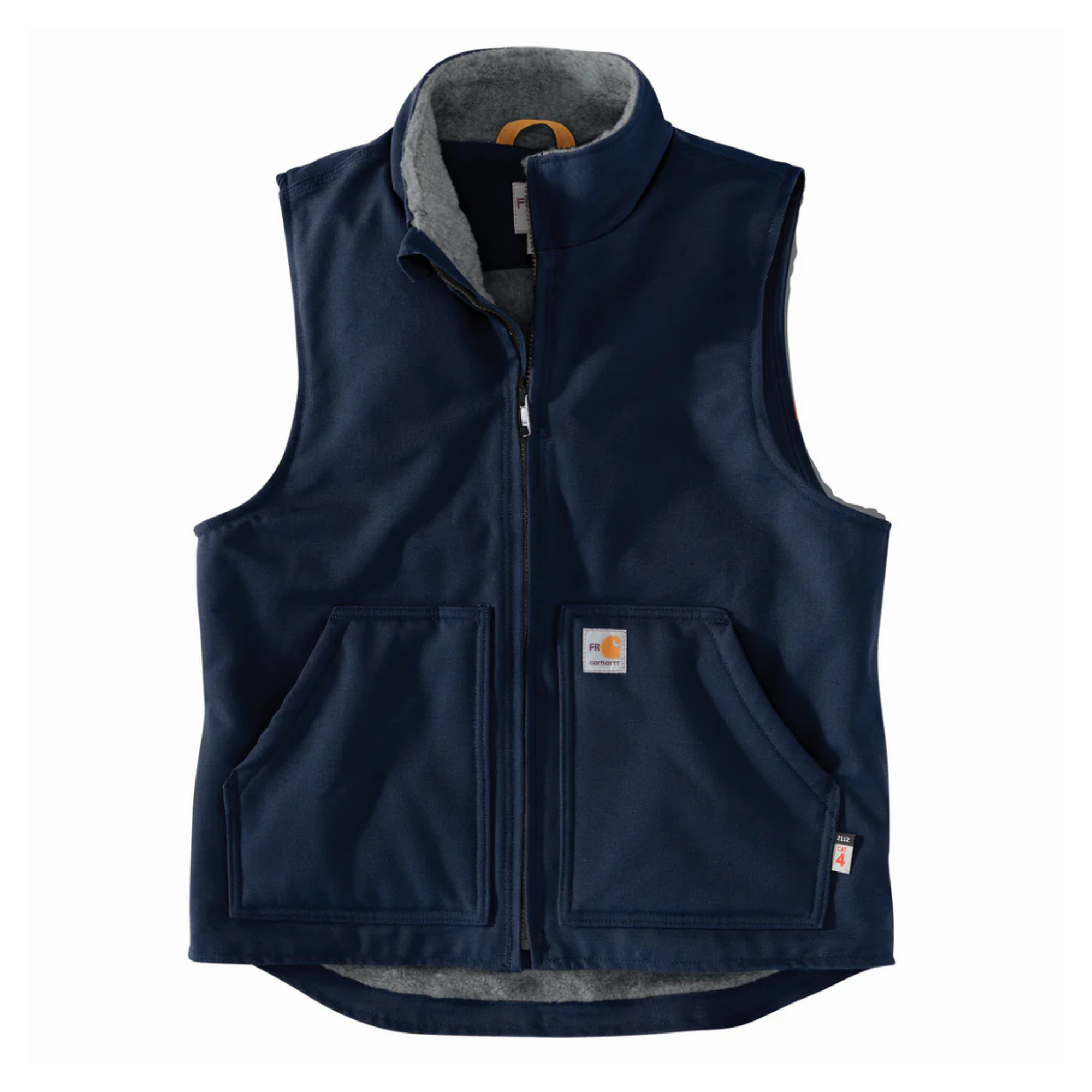 送料無料 Carhartt Work Vest 2XL Regular ネイビー Carhartt Navy Flame-Resistant Duck Sherpa Lined Vest - GME Supply